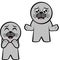 Worried standing chibi seal kid character cartoon