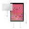Worried Tablet cartoon character with empty white placard. 3D illustration. Contains clipping path