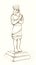 Worship of the Babylonian idol. Pencil drawing