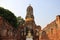 Worship. Buddhist Temple  And Old Stupa