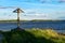 Worship cross on the shore of the White Sea