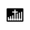 Worship logo. Cristian symbols. Cross and piano keys