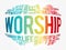 Worship word cloud collage