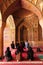 Worshipers praying in mosque, Isfahan, Iran