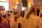 Worshipers are seen attending the corpus christi mass at Catedral Basilica de Salvador, in Pelourinho, Bahia
