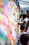 Worshipers are tying colored ribbons to the railing of the Senhor do Bonfim church on the first Friday of 2023