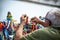 Worshipers are tying colored ribbons to the railing of the Senhor do Bonfim church on the first Friday of 2023