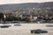 WORTHERSEE, AUSTRIA - AUGUST 07, 2018: Great scenery from the boat to the shore line of the lake, beautiful buildings, mountains.