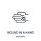 wound in a hand icon vector from body parts collection. Thin line wound in a hand outline icon vector illustration