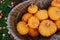 Woven basket full of Jack Be Little mini pumpkins