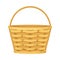 Woven Basket with Handle for Harvesting and Storage Vector Illustration