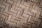 Woven crisscross wooden matting top view