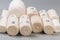 Woven elastic medical bandages rolls different sizes, fragment close-up