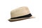 Woven fedora hat isolated on white background