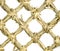 Woven knotted mesh background isolated against white