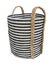Woven laundry basket isolated on white background . Details of modern boho bohemian scandinavian and minimal style eco
