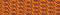 Woven scrim linen weave texture vector border. Seamless orange blue canvas effect banner with scribbled painterly