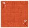 Woven serviette with floral applique and frame in orange,brown colors