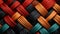 Woven striped basket, vibrant colors, modern design, textured effect generated by AI