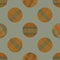 Woven tartan circles seamless vector pattern background. Ochre sage green plaid circle shapes backdrop. Geometric faux