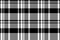 Woven textile plaid background, french tartan vector fabric. Pillow seamless check pattern texture in black and white colors