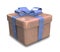 Wrapped brown blue gift 3D