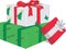 Wrapped Christmas Gifts Vector Illustration