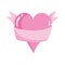 Wrapped love heart ribbon romantic isolated icon design