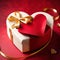 Wrapped present box in heart shape, a romantic gift to celebrate romance, love and Valentine\\\'s day