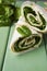 Wrapped sandwiches with spinach and cream cheese