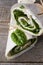 Wrapped sandwiches with spinach and cream cheese