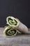 Wrapped sandwiches with spinach and cream cheese