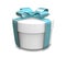 Wrapped white and blue gift (3D)