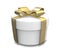 Wrapped white and gold gift (3D)