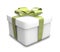 Wrapped white and green gift (3D)