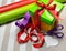 Wrapping Gift with Paper, Scissors, Ribbon & Tag