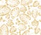 Wrapping paper pattern with gold leaves imprints