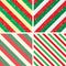 Wrapping paper seamless pattern set. Christmas stripes backgrounds vector collection. Striped wallpaper. Eps 10 classic backdrop