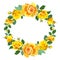 Wreath Background with Yellow Roses.