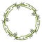 Wreath from bamboo, floral round border