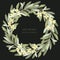 Wreath of blooming olive tree branches