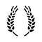 wreath ears of wheat glyph icon vector illustration