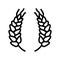 wreath ears of wheat line icon vector illustration