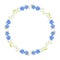 Wreath with elegant blue forget-me-nots