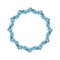 Wreath of forget-me-not. Vector template frame