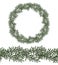 Wreath garland of branch rosemary and seamless brush or pattern for creating wreaths, patterns, etc. Beautiful circle frame,