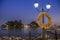 Wreath on harbor â€“ Night scene - Parga - Greece â€“ Ionian sea