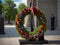 A wreath-laying ceremony at a war memorial. generative ai