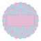 Wreath pastel colors for baby pink and blue paper with flowers and pearly beads cloud place for inscription vector shadow isolated
