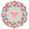 Wreath of rose flower, vector floral background, round flower frame, border. Drawn buds pink rose flower and leaves hand